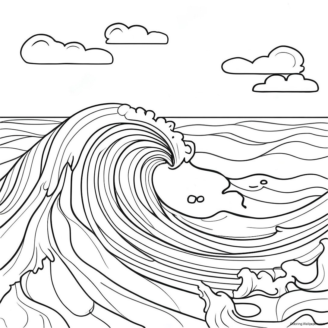 Gentle Ocean Waves Coloring Page 17075