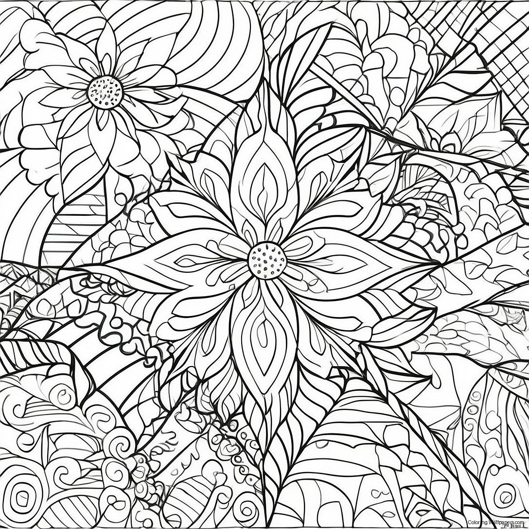 Page À Colorier De Motifs De Quilt Géométriques 2657