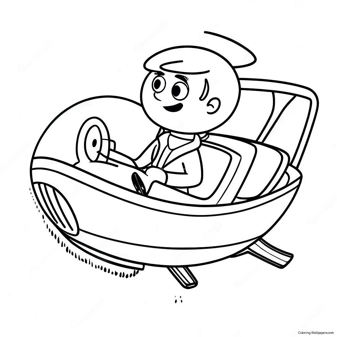 Page À Colorier De George Jetson Dans Sa Voiture Volante 18621