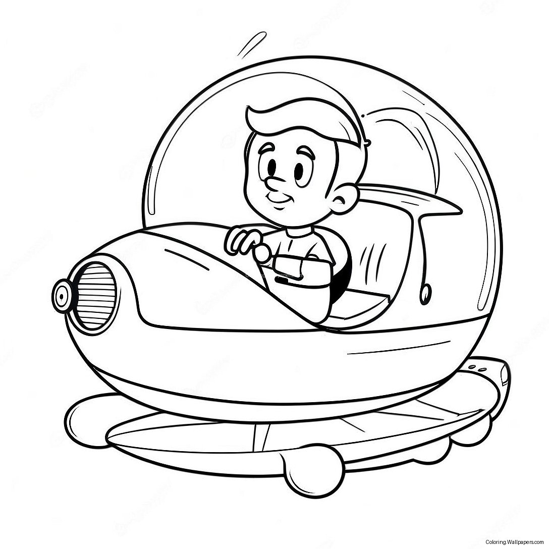 George Jetson In His Hovercar Coloring Page 18622