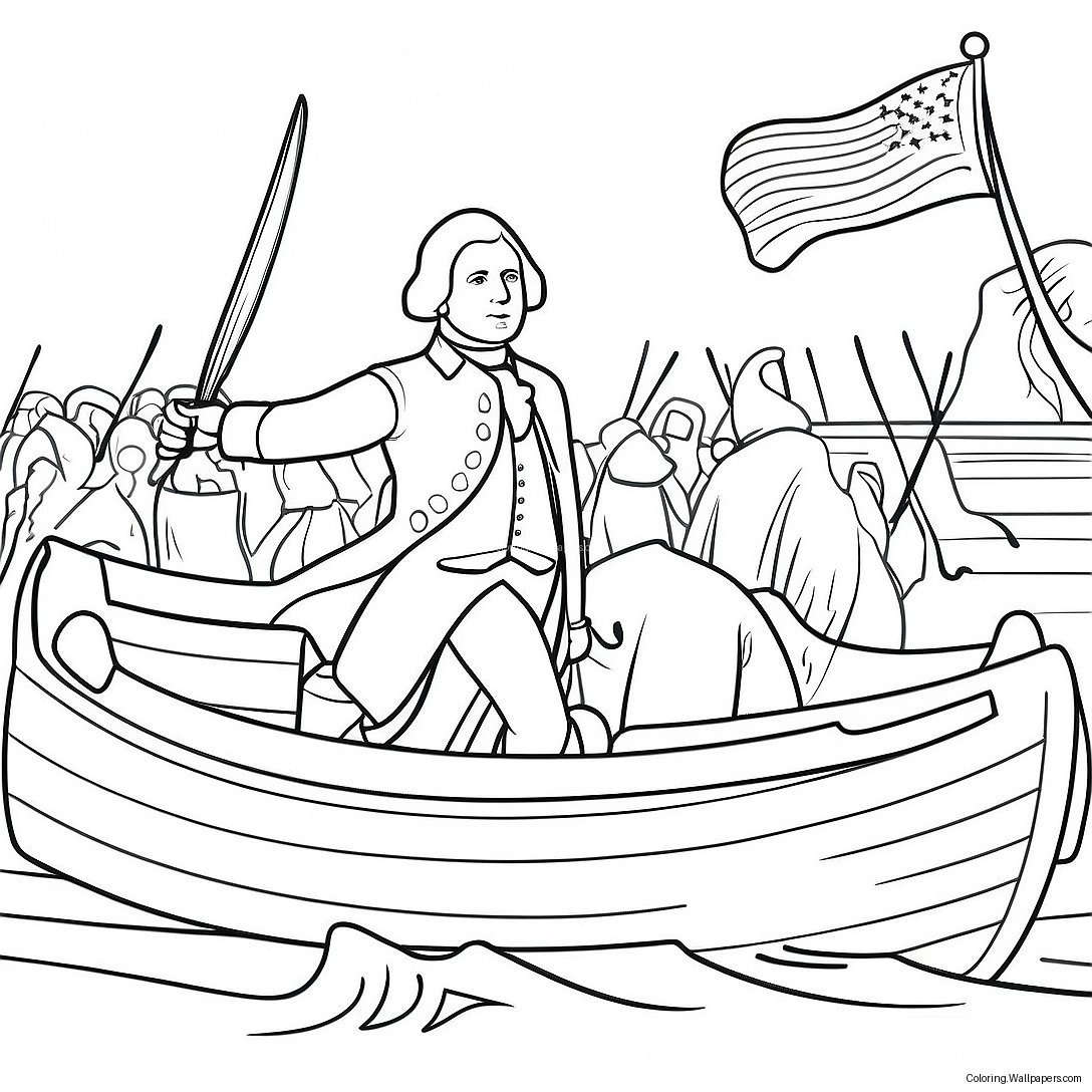 George Washington Crossing The Delaware Coloring Page 29412