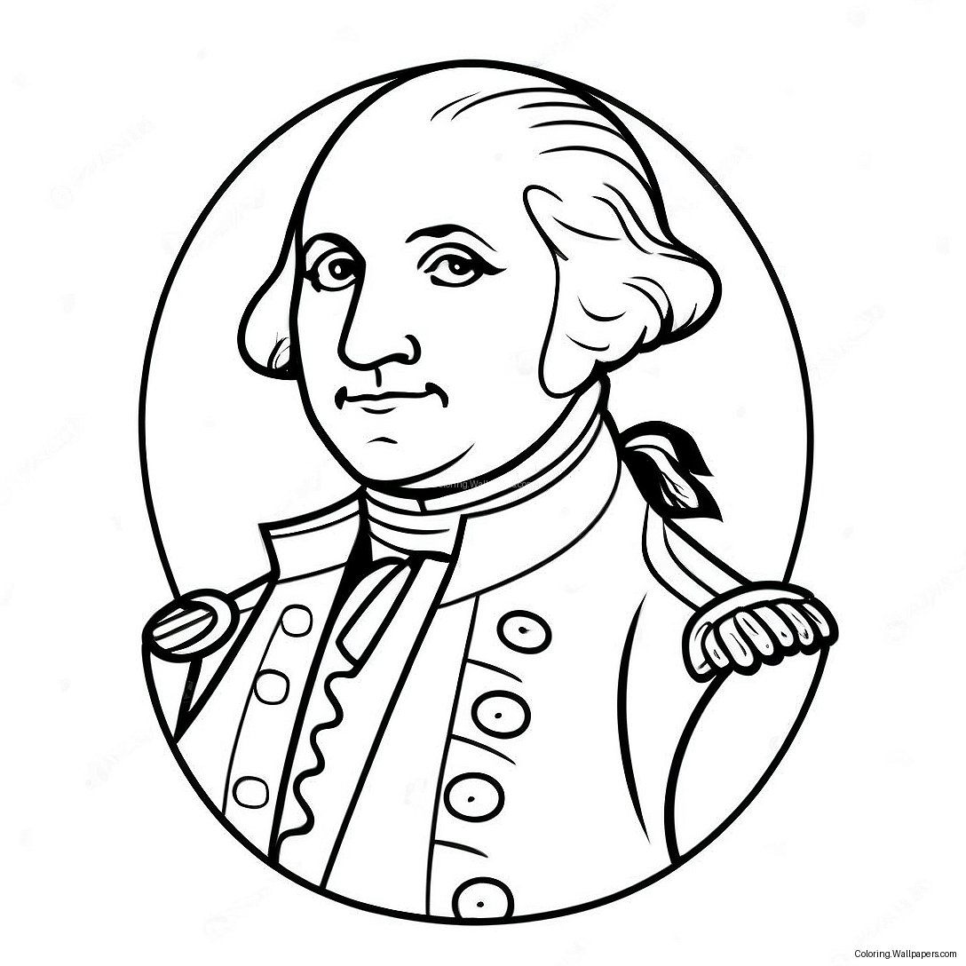 Página Para Colorear Del Retrato De George Washington 8942