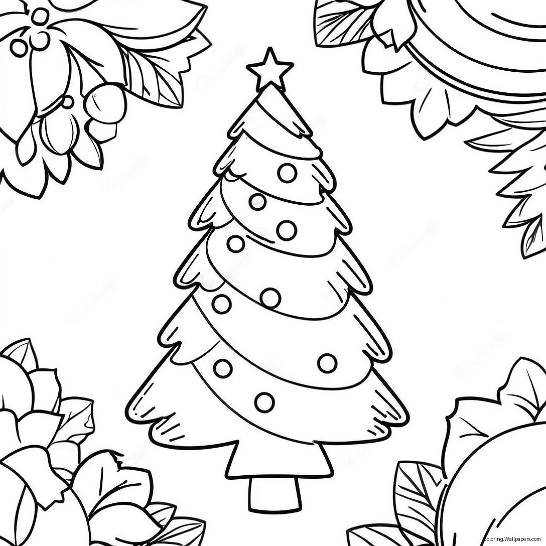 German Christmas Tree Coloring Page 49152