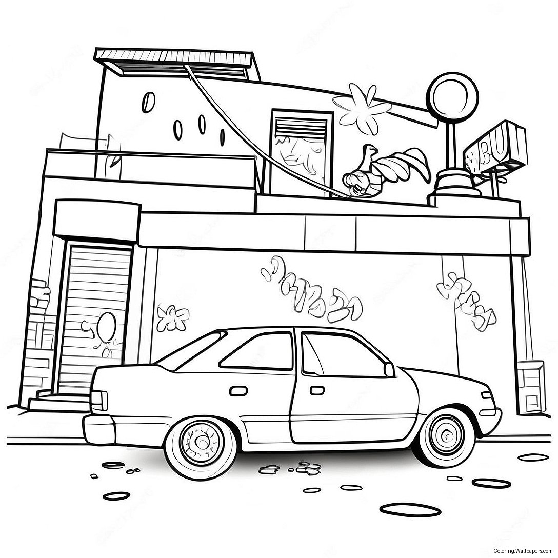 Ghetto Street Art Coloring Page 30048