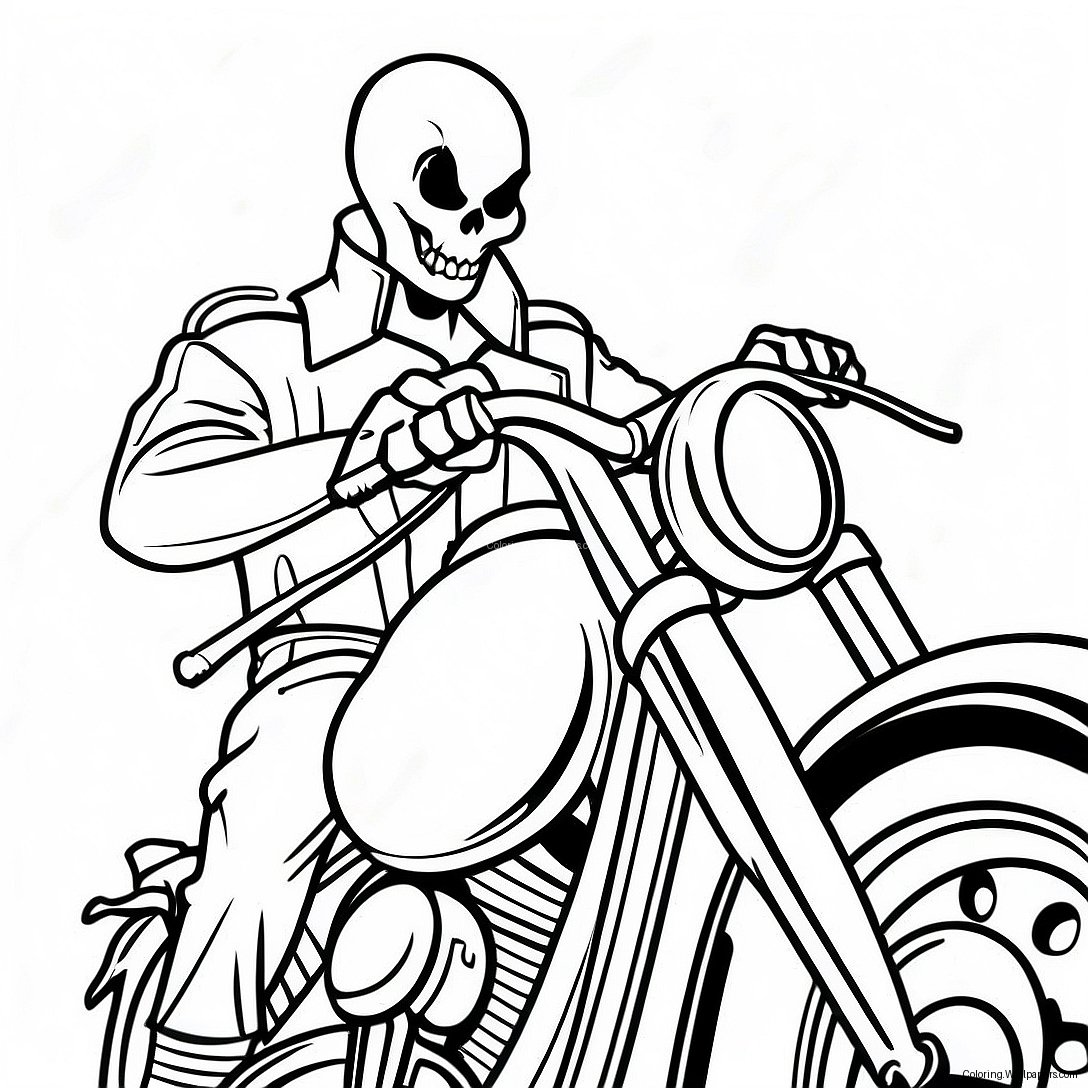 Página Para Colorir Do Motoqueiro Fantasma 4819