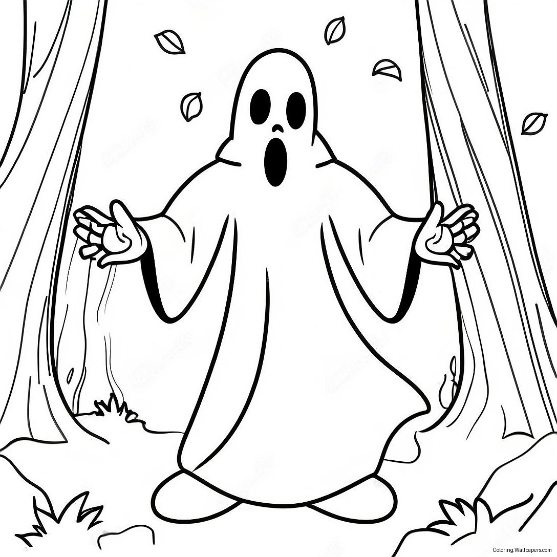 Ghostface In Einem Gruseligen Wald Ausmalbild 646