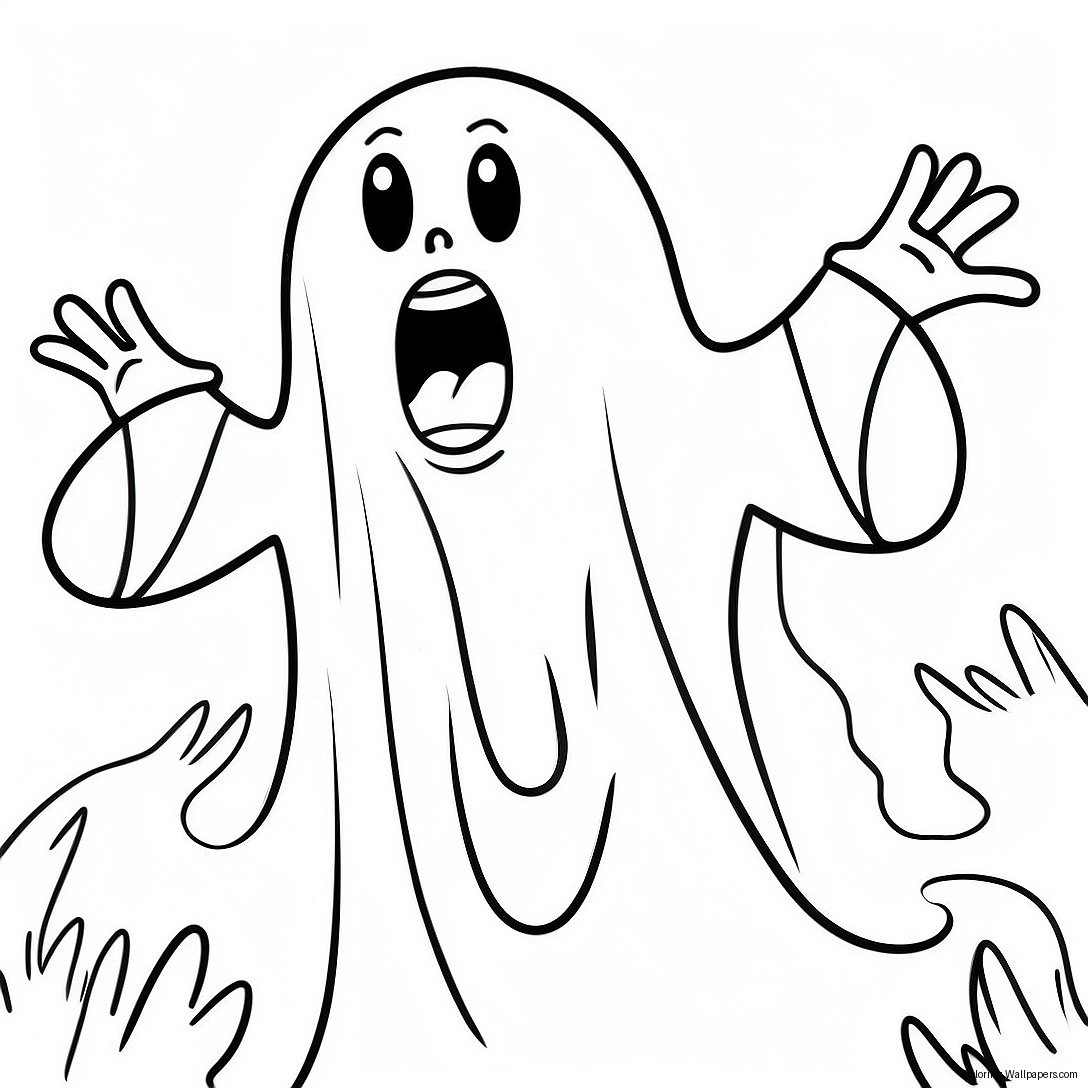 Ghostly Scream Coloring Page 15843