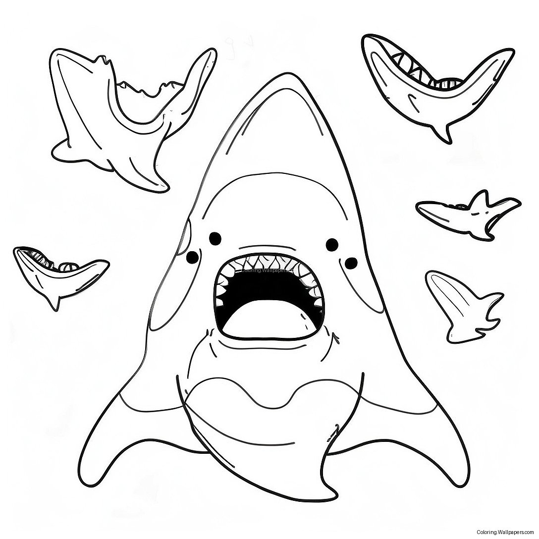 Giant Shark Tooth Coloring Page 42537