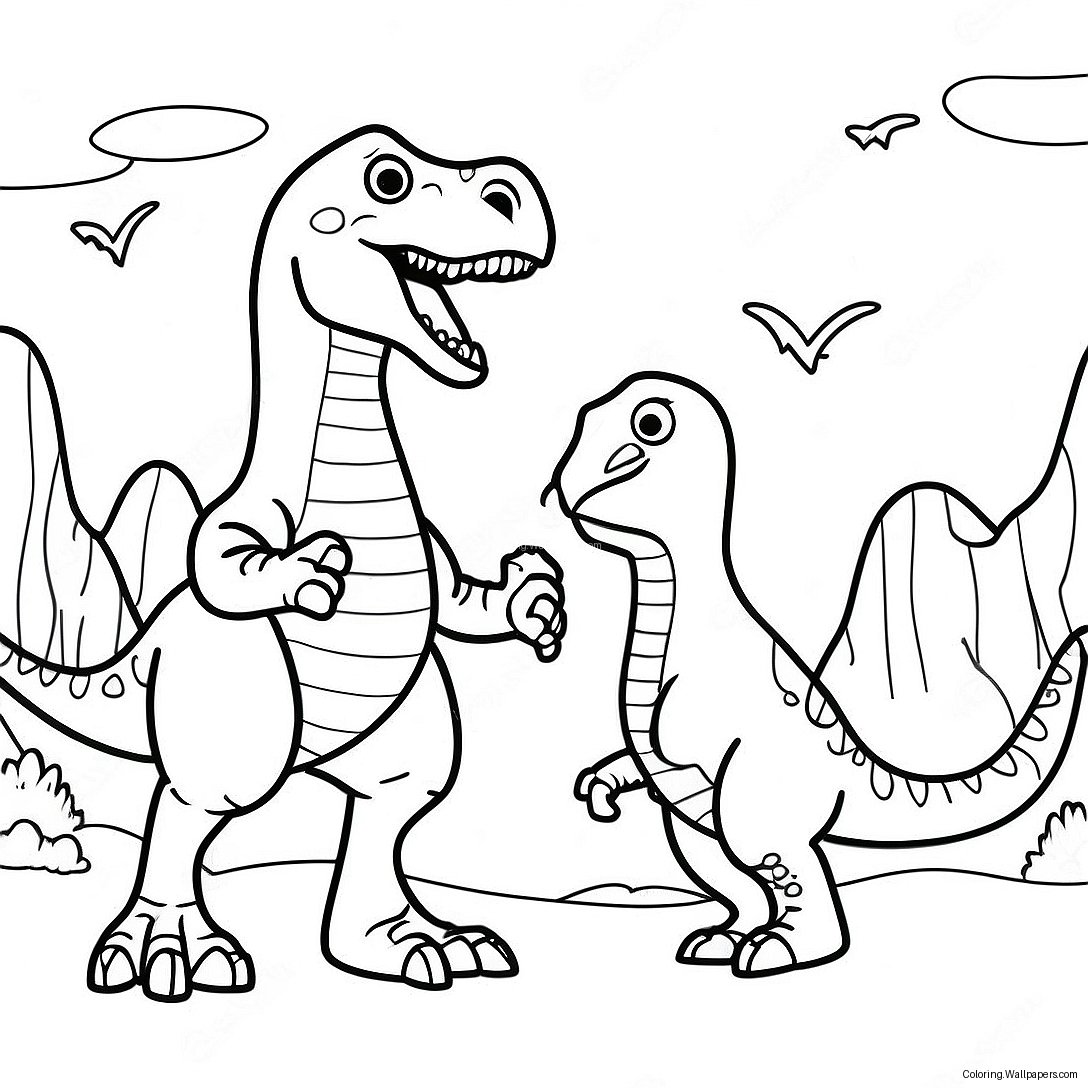 Page À Colorier De La Bataille Entre Giganotosaurus Et T Rex 38282