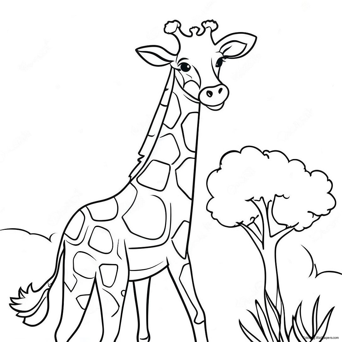 Giraffe Mit Bunten Flecken Ausmalbild 1697