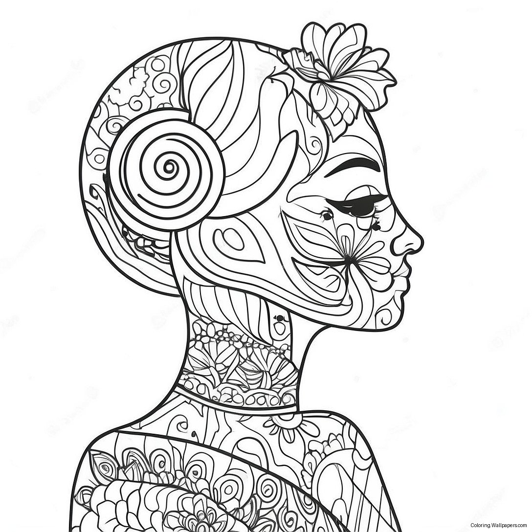 Girl Body Outline Coloring Page 36420