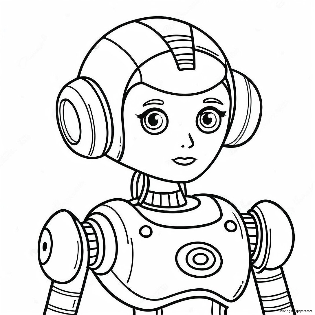 Page À Colorier De Robot Fille 53939