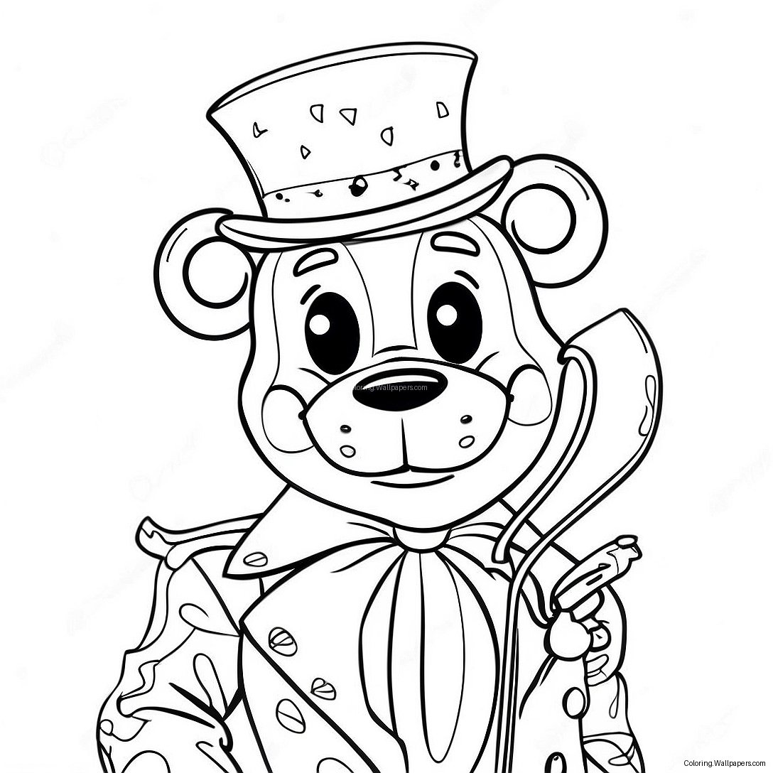 Glamorous Glamrock Freddy Coloring Page 1672