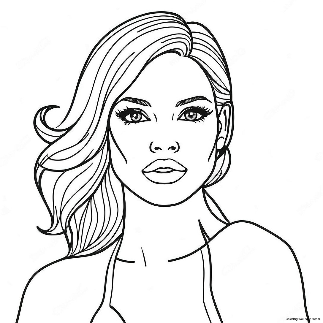 Glamorous Top Model Coloring Page 44619