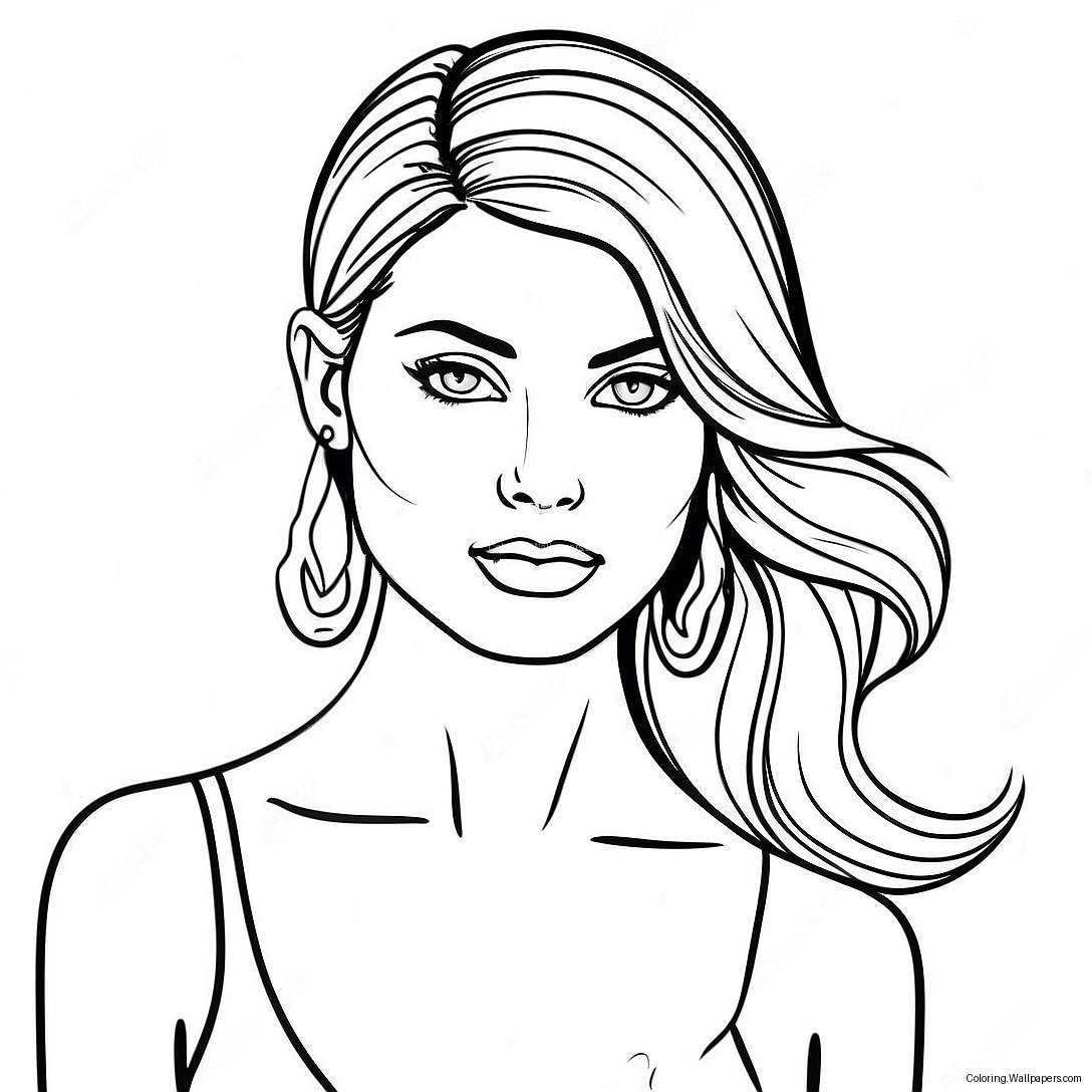 Glamorous Top Model Coloring Page 44620