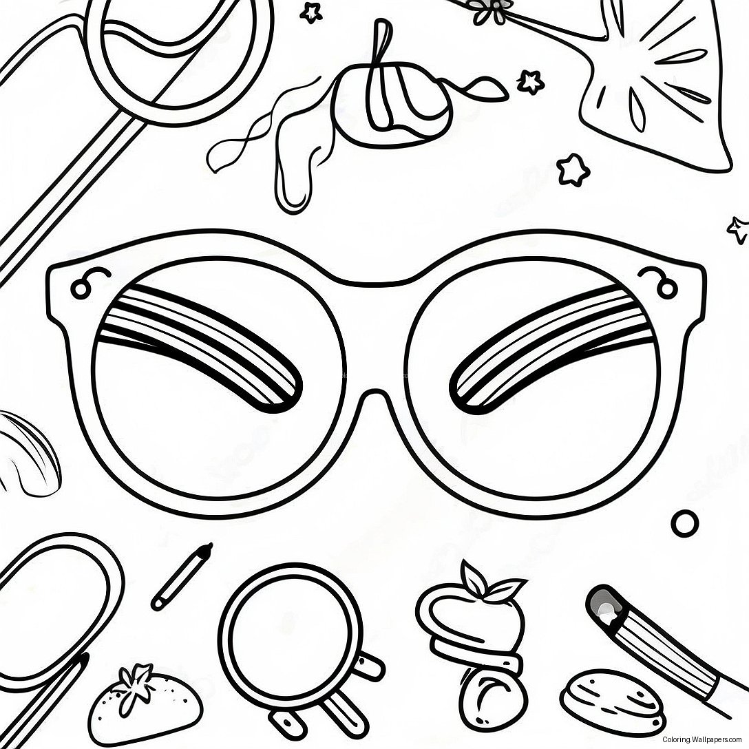 Glasses Coloring Page 11498