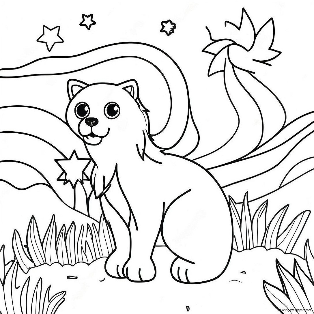 Glittery Starry Night Coloring Page 58010