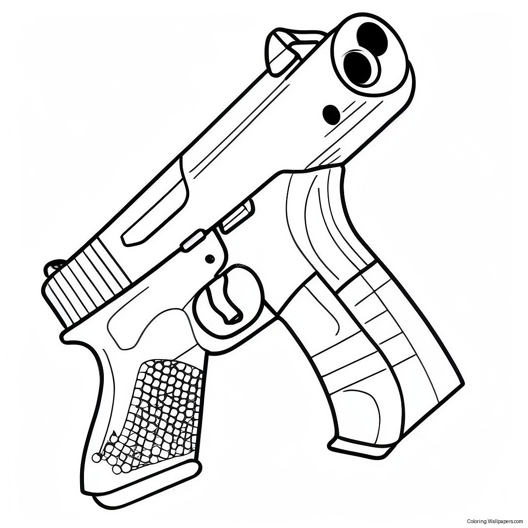 Página Para Colorear De Glock Con Silenciador 36146