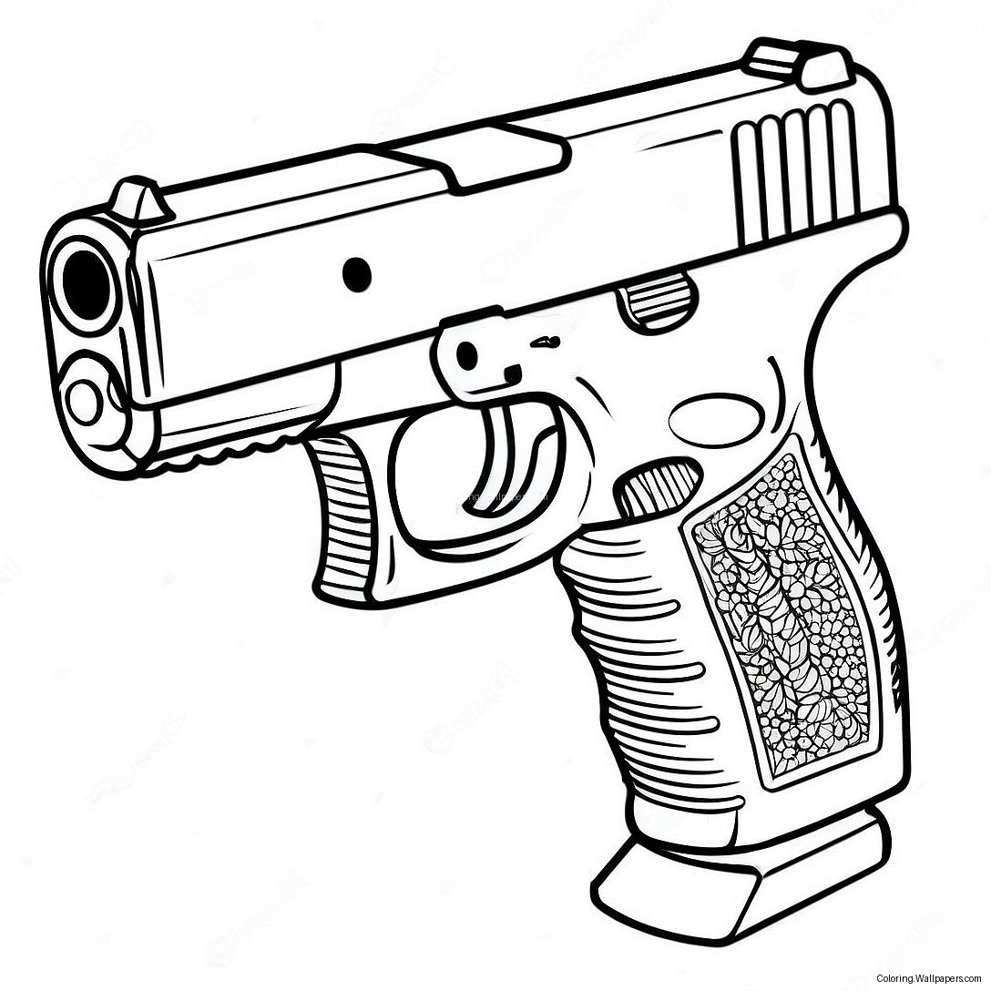 Página Para Colorear De Glock Con Silenciador 36148