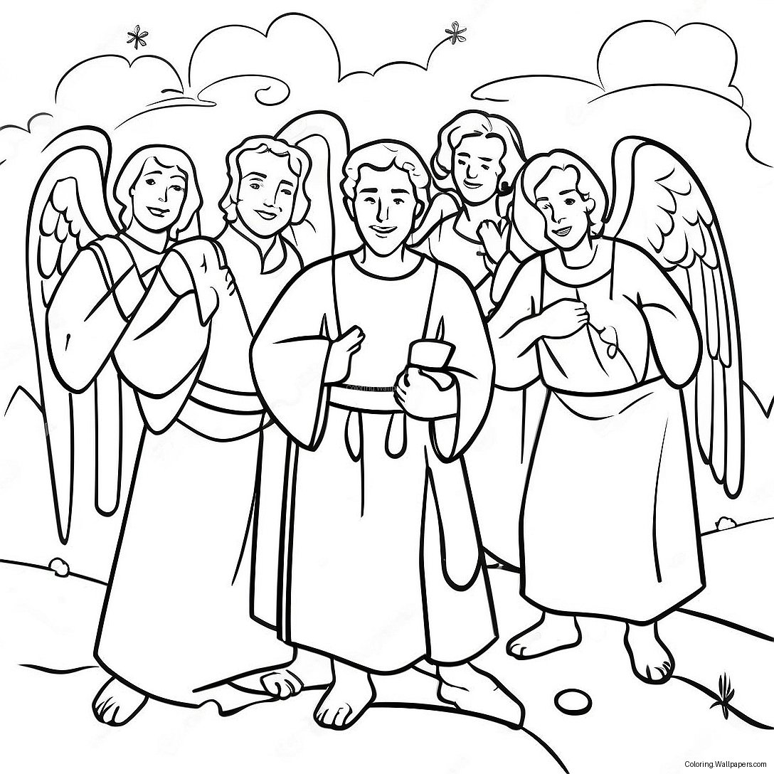 Glory To God Shepherds And Angels Coloring Page 44016