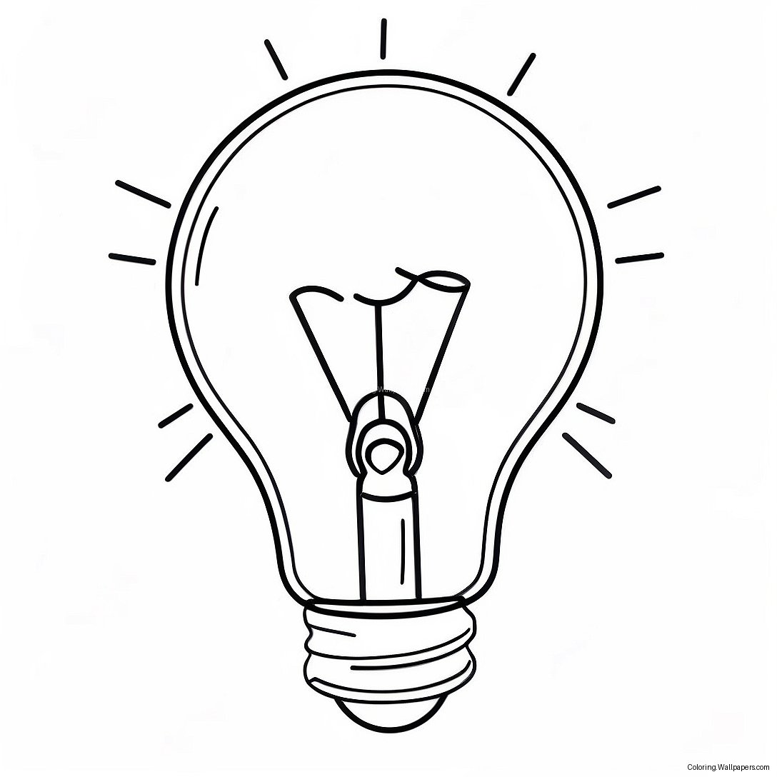 Glowing Light Bulb Coloring Page 44574