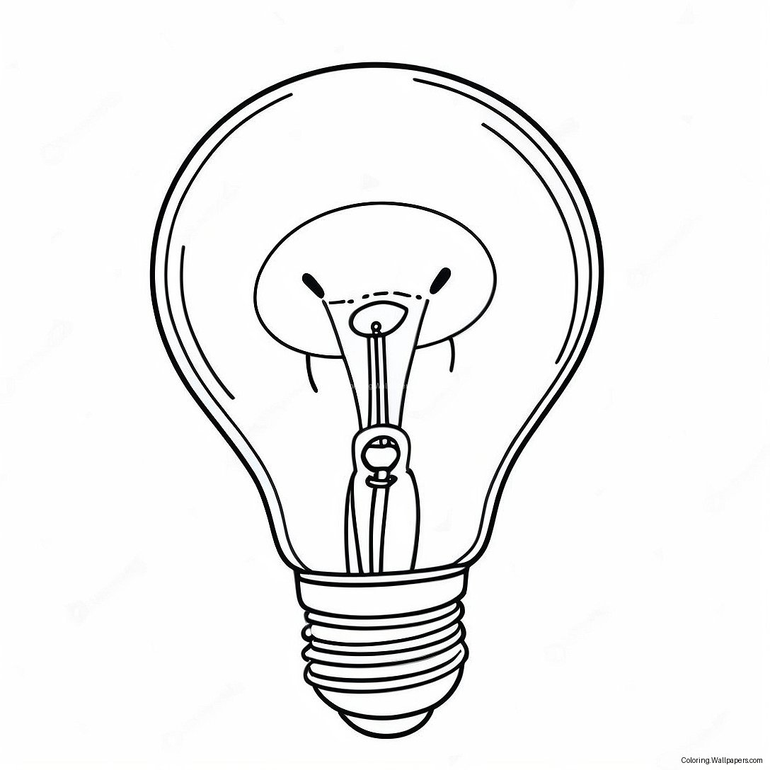 Glowing Light Bulb Coloring Page 44576