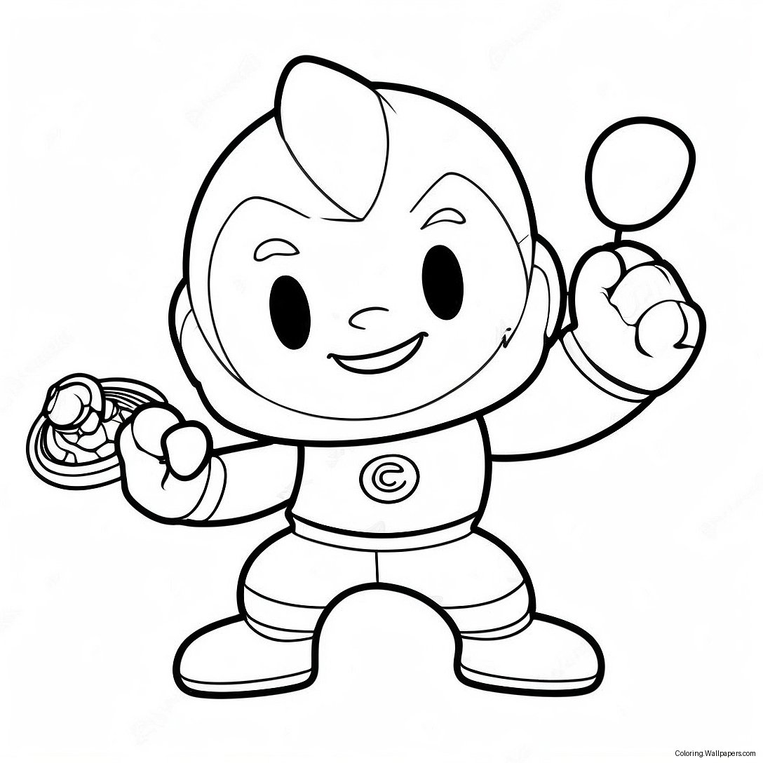 Página Para Colorir Do Mascote Do Go Team Em Ação 46865