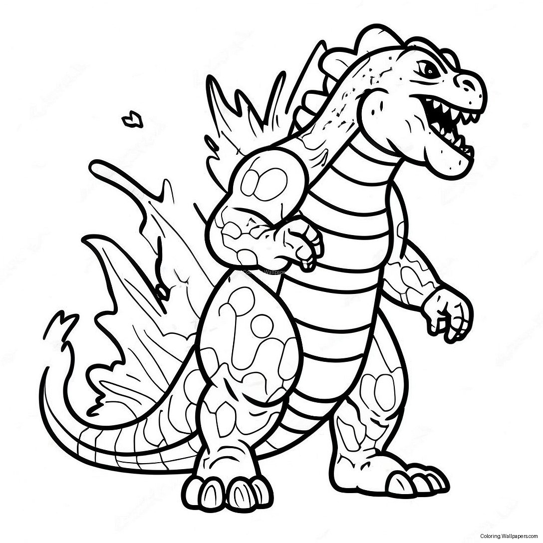 Godzilla Atomic Breath Coloring Page 25790