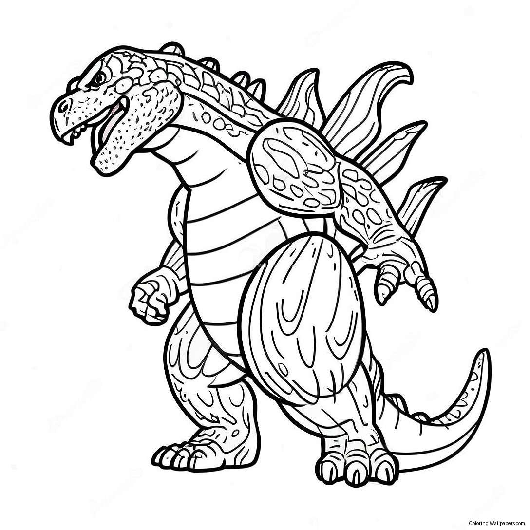 Página Para Colorir Godzilla Rugindo Fiercemente 10933