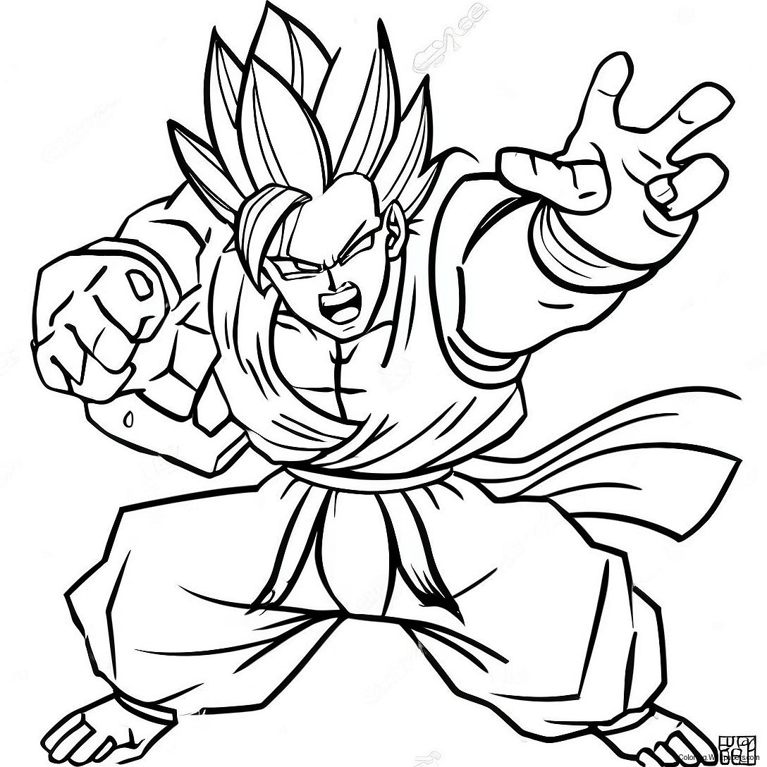 Gogeta Fusion Dance Coloring Page 6917