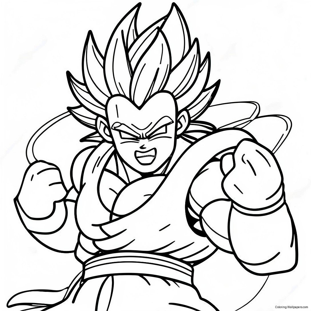 Página Para Colorear De La Danza De Fusión De Gogeta 6918