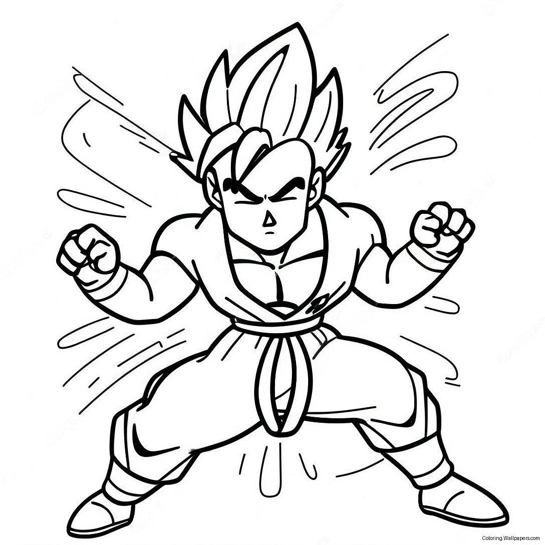 Página Para Colorir Gohan Super Saiyajin 2 Em Pose De Ação 45473