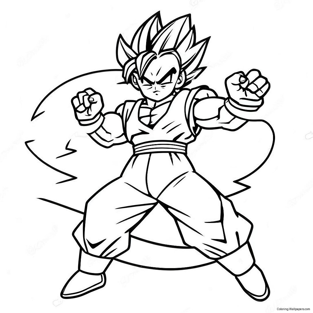 Gohan Super Saiyan 2 Actionpose Ausmalbild 45476