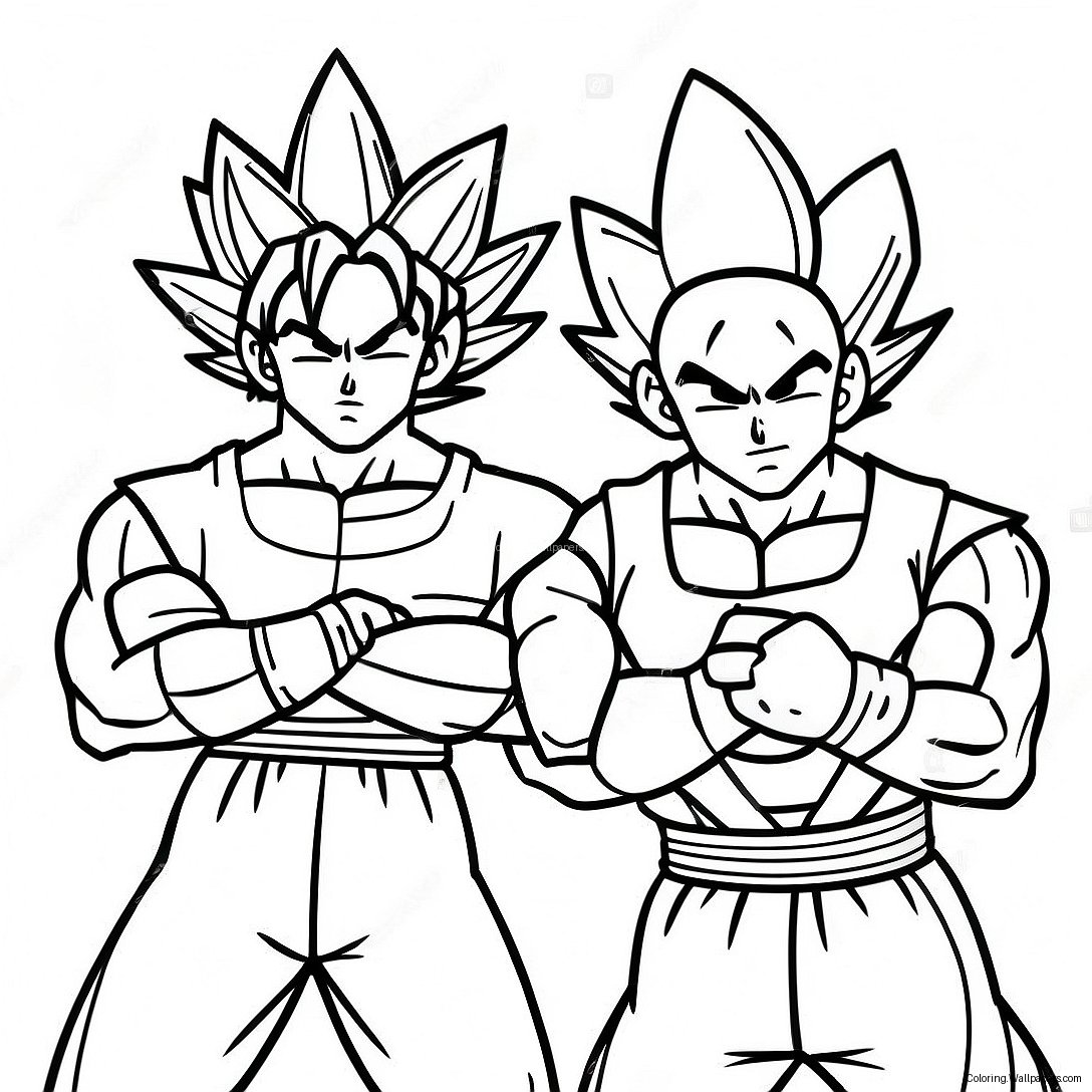 Goku And Vegeta Action Pose Coloring Page (30254-23905)