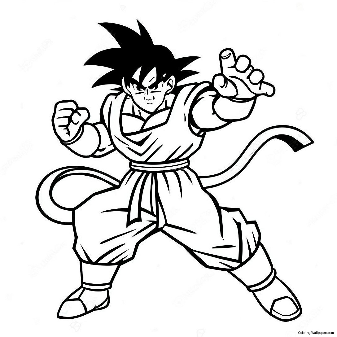 Goku Black In Battle Pose Coloring Page (4461-3549)