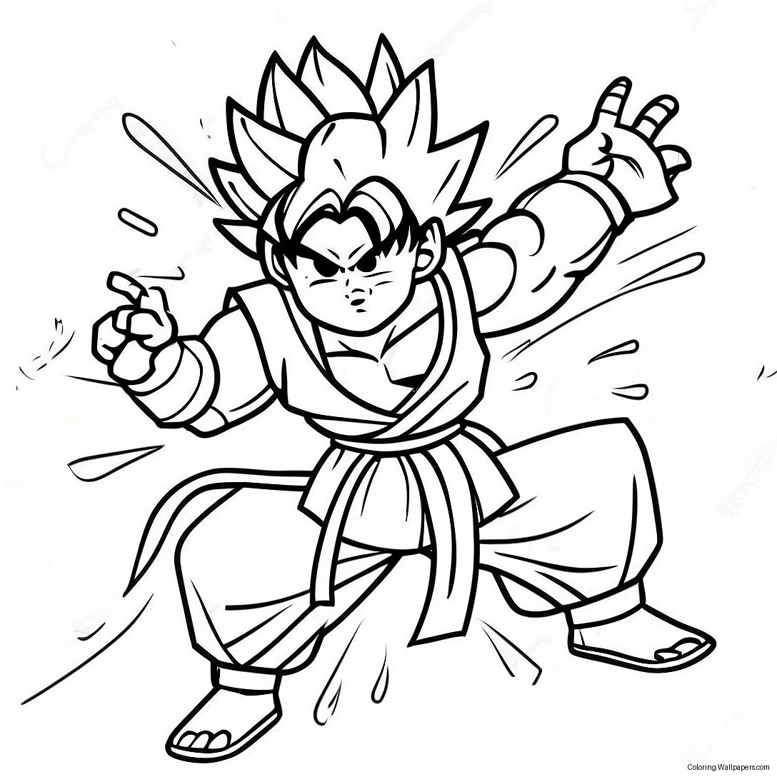 Página Para Colorir Do Goku Black Em Pose De Batalha 3551