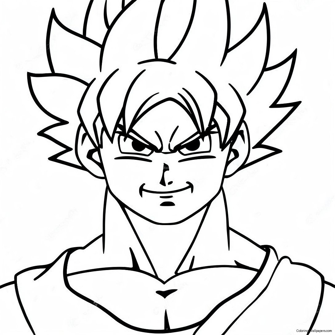 Página Para Colorir Do Goku Super Saiyajin Azul Em Pose De Ação 16772