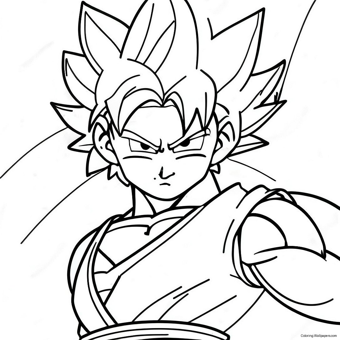 Página Para Colorir Do Goku Super Saiyajin Azul Voando 16756