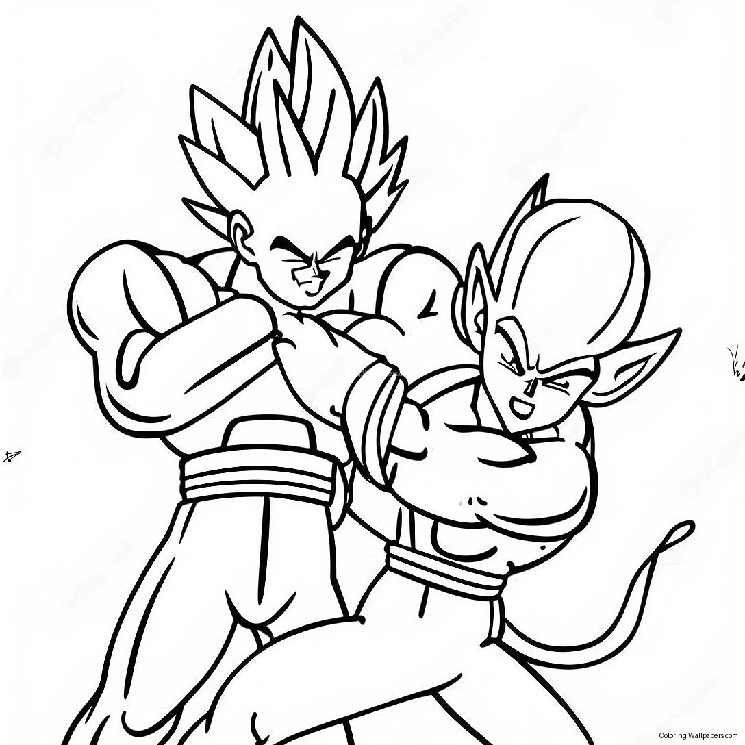 Página Para Colorear De La Épica Batalla Entre Goku Y Frieza 46985