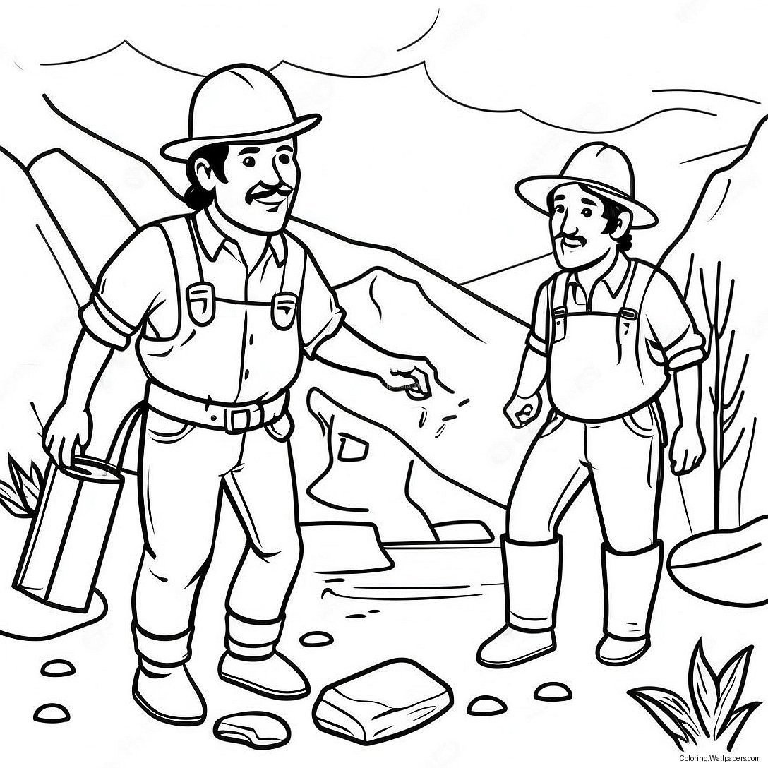 Gold Rush Mining Scene Coloring Page 34413