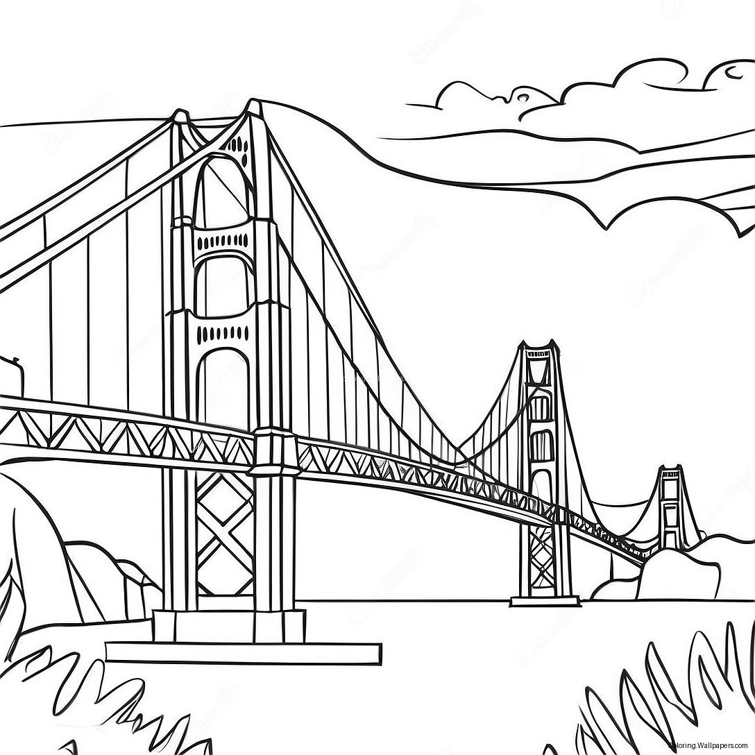 Página Para Colorir Da Ponte Golden Gate 31370