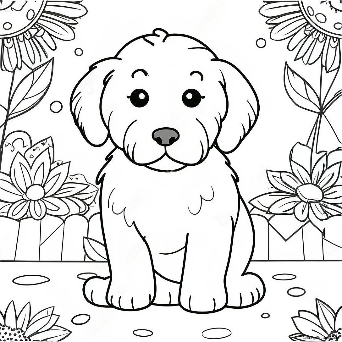 Goldendoodle Puppy Coloring Page 6272