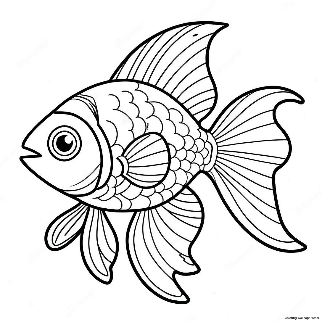 Página Para Colorear De La Escuela De Natación De Peces De Colores 35334