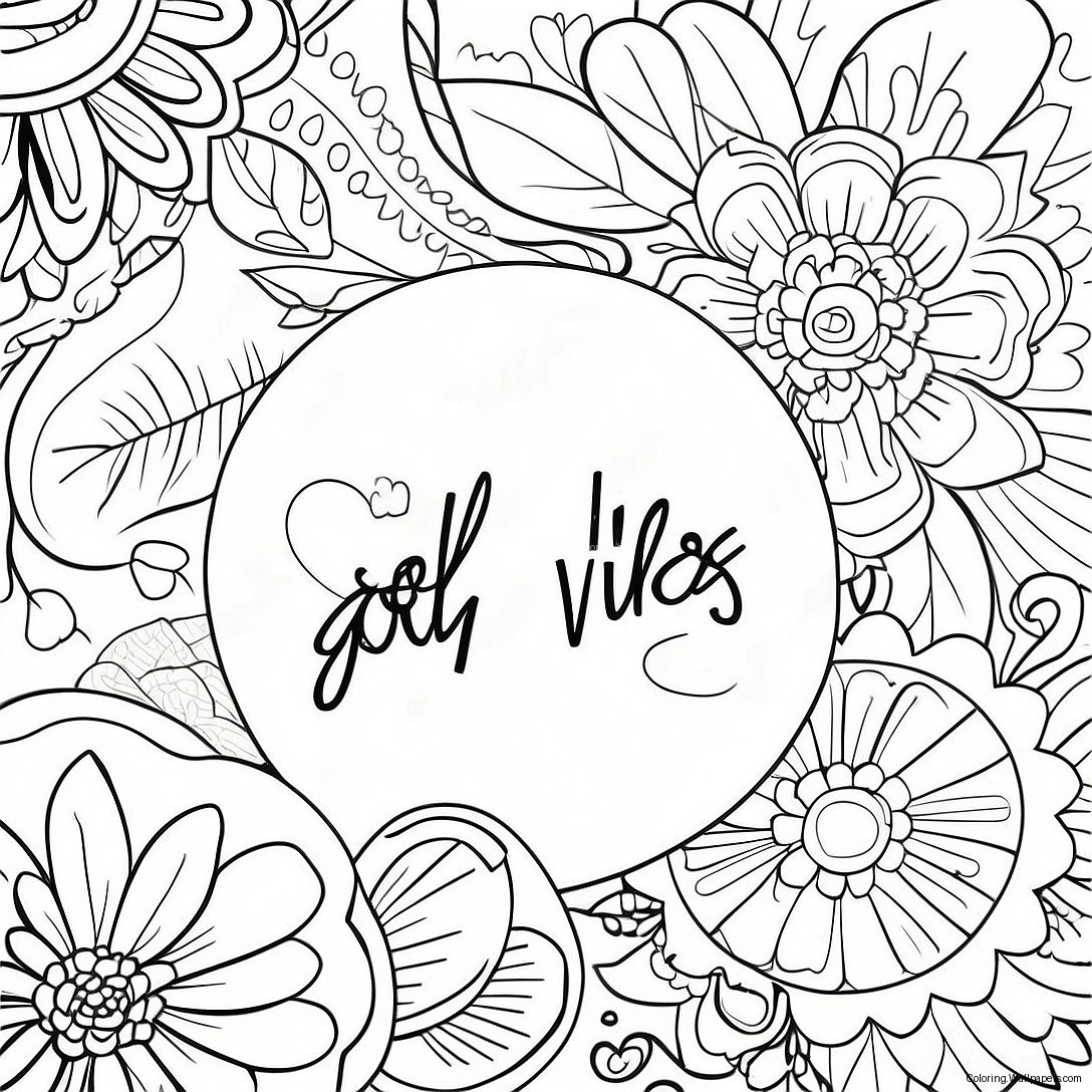 Good Vibes Inspirational Quotes Coloring Page 13395