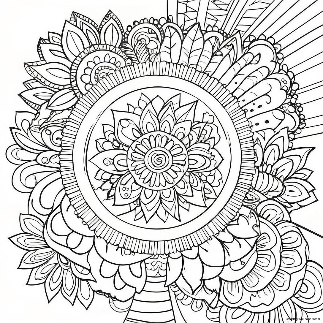 Page À Colorier De Mandala Paisible De Bonnes Vibrations 13409