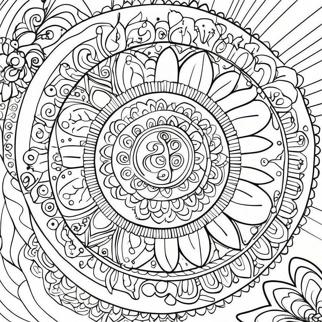 God Stämning Fridfull Mandala Färgläggningssida 13411