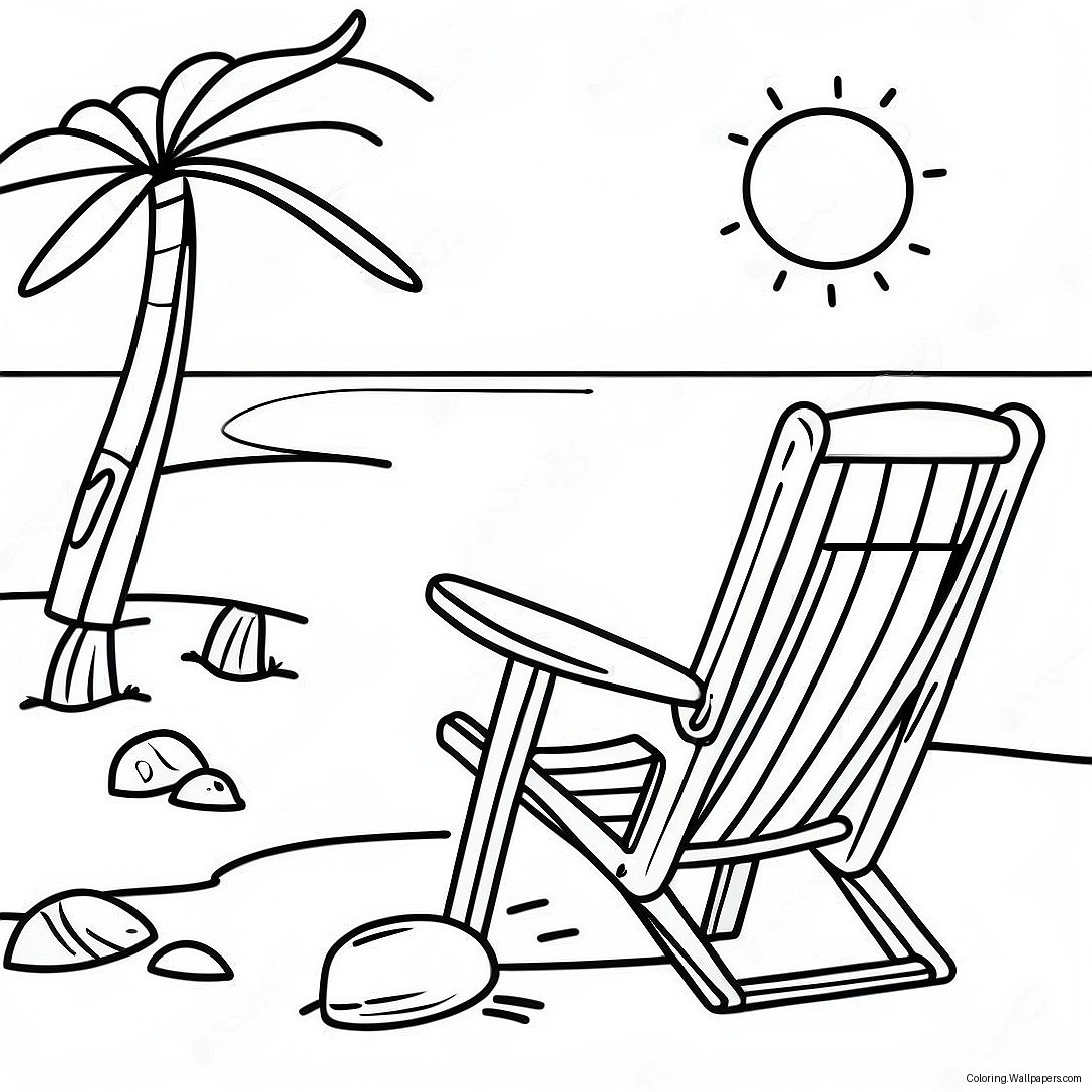 Goodbye Summer Beach Scene Coloring Page 30462