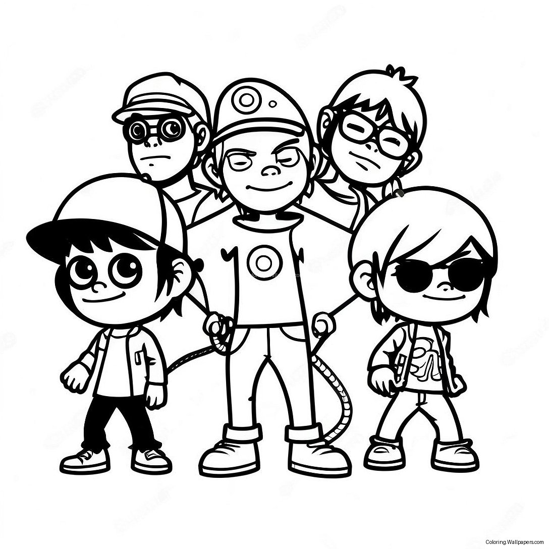 Gorillaz Band Members Coloring Page 42369