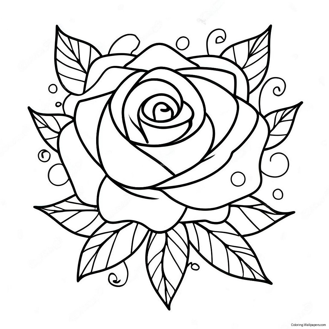 Gothic Rose Tattoo Coloring Page 37781