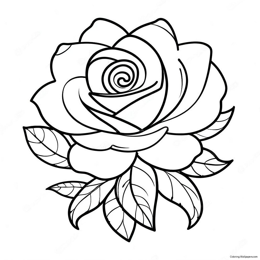 Gothic Rose Tattoo Coloring Page 37783